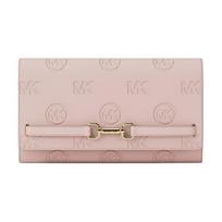 Michael Kors Carson Signature Logo spaudas Poliuretano piniginė Didelė Rožinė moteriška piniginė 35R6G2ZC7V-BLUSH Basic Set (Bag+Box)