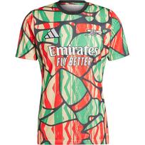 Adidas Arsenal prieš rungtynes ​​​​skirti marškinėliai su patogumu, stilingu raštu, apvalia kaklo iškirpte, trumpomis rankovėmis, raudoni ir juodi, IS9996 M