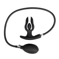 Rimba Electro Play E-Stim Stretching Anal Plug with Pump Bi-Polar Black
