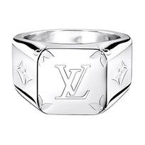Louis Vuitton Parašo Antspaudas Cinko Lydinio Žiedas Vyriškas žiedas Sidabrinis M00624 Basic Packaging,M