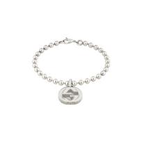 Gucci mados tendencija karoliukų pakabukas dekoracija 925 sidabro apyrankė moteriška apyrankė YBA479226001 L white