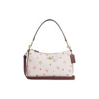 „Coach Clara“ 26 colių įstrižainės odinis moteriškas krepšys su kaspinu, užtrauktuku ir etikete, baltas CN687-IMWDA Basic Set (Bag+Dust Bag)