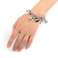 Classic Movie Wars Charm Bracelet with Alien Lightsaber Spaceship Pendant Cosplay Jewelry Gift for Men