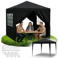 Garden pavilion, commercial tent, party gazebo, 4 side walls, windows, xxl