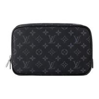 Louis Vuitton Monogram Drobės Užtrauktuku Užsegamas Tualeto Reikmenų Krepšys Didelis Vyriškas tualeto reikmenų krepšys Juodas M46578 Basic Set (Bag+Dust Bag)