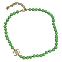 Chanel CC Pearl Beaded Necklace With Rhinestones And Pearls Women necklace Green ABD891-B17497-NZE22 Box+Padding Board,F,Green