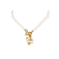 Vivienne Westwood Orietta Sagtis Perlamutro Širdies Pakabukas Perlinis Vėrinys Moteriškas vėrinys Žalvaris 6301011B02R107R107 Box+Shopping Bag