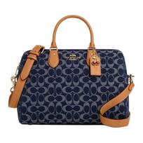 Rankinė Coach Rowan 30 Classic Logo Užsegama užtrauktuku Audinio Peties Crossbody Tote Didelė Moteriškos rankinės Mėlyna CY699-IMXIA Basic Set (Bag+Dust Bag)