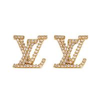 Louis Vuitton Lv Ikoniškas Logotipas Metaliniai Auskarai Moteriški Auskarai Auksiniai M00609 Default Packaging