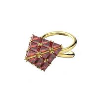 Swarovski Curiosa Triangle Cut Fashionable Zirconia Ring Women rings Red 56302 50 brown