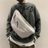 Vyriški Kuprinės Juosmens Krepšiai Didelės Talpos Vienspalviai Unisex Porų Laisvalaikio Krūtinės Fanny Krepšys Peties Cross Body Retro Gatvės Harajuku Nailoniniai Krepšiai One Size šviesiai pilka spalva