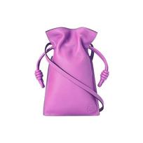 Loewe Flamenco Solid Color Minimalist Logo Print Nappa Leather Clutch Shoulder Crossbody Bag Women bags Bright-Purple A411F10X01-6450 Basic Set (Bag+Dust Bag)