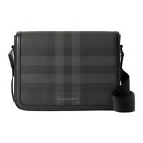 Burberry reguliuojamas peties dirželis magnetinis užsegimas languotas dizainas oda medvilnė poliuretanas peties krepšys per petį Vyriški krepšiai Anglies pilkumo 80721731 Basic Set (Bag+Dust Bag)
