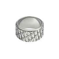 Dior logotipas raižytas 925 svarų sidabro žiedas Unisex žiedai R0893HOMST-D990 Basic Packaging-Dust Bag+Box,S