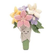 Miela gėlių puokštės lėlė, Kawaii besišypsančių gėlių pliušinis žaislas, pliušiniai saldūs dovanos žmonai, merginai ir mamai