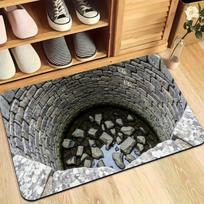 3D plokščias vonios kilimėlis vandens sugeriantis miegamojo durų kilimėlis optinės iliuzijos durų kilimėlis namų dekoras 40×60CM-C
