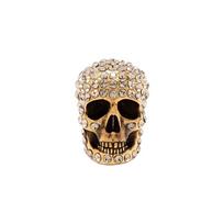 Alexander McQueen Crystal Decoration Kaukolės Rašto Žalvariniai Auskarai Moteriški Auskarai Auksiniai 710492J160T7286 Gold,F