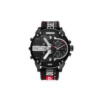 Diesel Armor serijos laikrodis Kvarcinis mechanizmas Nailono dirželis Juodas ciferblatas Vyriški laikrodžiai DZ7433 Regular Watch Box,Black Dial