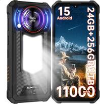 „OUKITEL WP53 PRO“ mobilusis telefonas, 24GB + 256GB, 11000 mAh, 6,52 colio ekranas, 50 MP, „Android 15“. juoda