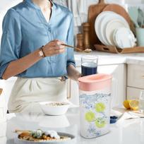 Iced Tea Pitcher 2500ml Ice Lemonade Pitcher For Fridge Heat & Cold Resistant Fridge Jug Water Pitcher For Soy Milk Coffee rožinė