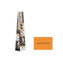 Louis Vuitton Monogram Confidential Šilkinė galvos juosta Moteriški aksesuarai Juoda Balta M78656 Basic Packaging-Box Not Included