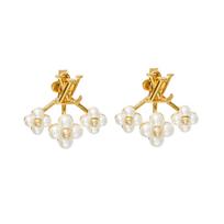 Louis Vuitton Floragram Lv Logo Floral Metal Earrings Women earrings Gold M00970 Default Packaging