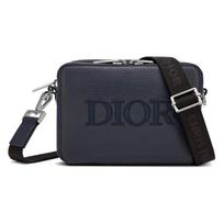 Dior Logo Print Zipper Messenger Bag Men bags Navy-Blue 2ESBC119TMQ-H00E Basic Set (Bag+Dust Bag)