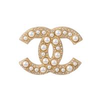 „Chanel Double C Pearl“ krištolo sagė moterims, auksiniai aksesuarai A64762-B06258-ND321 Box+Padding Board,F,Gold