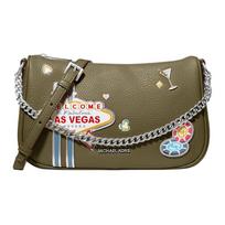 Michael Kors Carmela Raštuota Crossbody Rankinė Vidutinė Moteriškos Rankinės Alyvuogių Žalia 35F5S1QC6V-OLIVE Basic Set (Bag+Dust Bag)