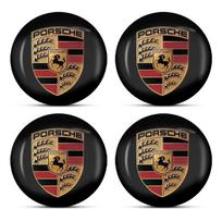 4 vnt. 56 mm Automobilio Rato Centrinės Stubo Gaubteliai Lipdukas Priedas Porsche Boxster Cayenne Panamera Macan Cayman 911 918 996 917 991 juoda