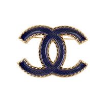 Chanel Auksinė Džinsinio Mėlynumo Dvigubas C Blizgantis Metalinis Sagė Moteriški Aksesuarai ABC726-B15375-NU456 Box+Padding Board,F,Blue