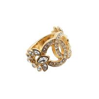 Chanel Klasikinis Dvigubas C Kviečių Papuošalas Metalinis Žiedas Moteriški žiedai Auksinis AB9464-B09321-NK602 Gold,F