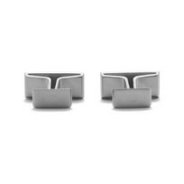 Montblanc Vyrų Plieniniai Stačiakampiai Manžetai Sidabriniai Pilki Vyriški Aksesuarai 114760 Cufflink