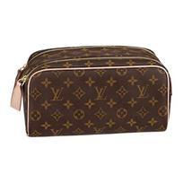 Louis Vuitton Kosmetinė Classic Vintage Spausdinimo Užtrauktuko Užsegimas Padengtas Drobės Su Odos Apdaila Tualeto Reikmenų Krepšys Vyriška Tualeto Reikmenų Krepšys Ruda M44494 Basic Set (Bag+Dust Bag)