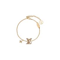 Louis Vuitton Lv Letter Inlaid With Beads Metal Bracelet Women bracelets Gold M1086A Box+Shopping Bag
