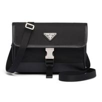 Prada Saffiano sidabro sagtimi Funkcionali perdirbto nailono ir Saffiano odos kameros rankinė Unisex krepšiai Juoda 2ZH108-2BBD-F0002 Basic Set (Bag)