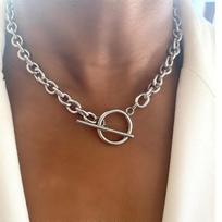 Nauja Madinga Auksinės Spalvos Stambi Grandinė Karoliai Moterims Paprastas Sagtukas Nerūdijančio Plieno Choker Karoliai Papuošalai Dovanos
