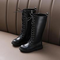 Mada 2025 Nauji Mergaičių Aukštakulniai Batai Madingi Universaliai Minkšti Princesės Elegantiški PU Minkšti Chic Vaikų Mada Podiumo Batai 26(Insole16cm)