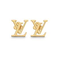 „Louis Vuitton“ ikoniški logotipo madingi metaliniai auskarai moterims M00743 Box+Shopping Bag