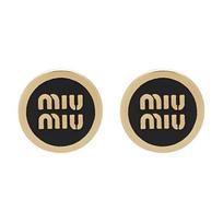 Miu Miu Raidės Logotipas Dekoratyviniai Romantiški Metaliniai Auskarai Moteriški auskarai Juodi 5JO912_2F6T_F0002 Box