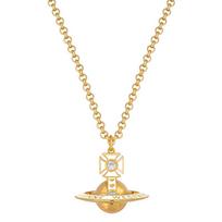Vivienne Westwood Nana Collaboration Sphere Pattern Large Necklace Women necklace Gold White Light-Daffodil 630203IJ-02RA09 Basic Packaging-Dust Bag+Box
