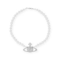 Vivienne Westwood Bas Reljefo Perlinė Grandinėlė Saturno Sidabrinė Perlinė Grandinėlė Vyriškos grandinėlės 6301009902P104P104 Box+Shopping Bag