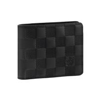 Louis Vuitton plonas odinis piniginė su logotipu Vyriška piniginė Juoda N63263 Box(Basic Set+Box)
