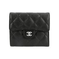 Chanel Classic Flap CF Caviar Silver Buckle Quilted Calfskin Card Holder Wallet Women wallet Black AP0231-Y01588-C3906 Gift Set(Basic Set+Box+Shopping Bag)