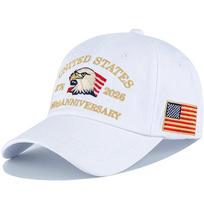 Nauja unisex kepuraitė Amerikos 250-osioms metinėms 1776-2026 Siuvinėtas erelis Beisbolo kepuraitė Lauko kasdienė tėčio kepurė 56cm-60cm balta