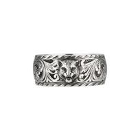 Gucci Tīgro Galvos Siauras Kraštas Vintažinio Stiliaus Matinis 925 Sidabro Žiedas Unisex žiedas 433571-J8400-0811 Dust Bag+Box (Random Color),15