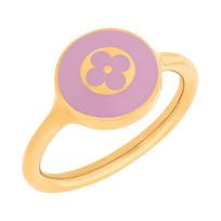 Louis Vuitton Iconic Detail Enamel Ring Women jewelry Light-Pink M1920S Box+Shopping Bag,S