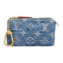 Louis Vuitton Speedy Džinsinis Klasikinis Monogramos Raktų Dėklas Moteriški Aksesuarai Mėlynas Auksas M27604 Gift Set(Basic Set+Box+Shopping Bag)