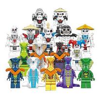 16 vnt. Ninja minifigūrėlių rinkinys Kai Jay Sensei Wu Meistras statybiniai kaladėlės Žaislai, žaislinės figūrėlės, konstruktorius.