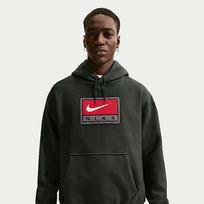 Nike Solo Swoosh Men's Fleece Pullover Hoodie Black Spruce/ White - Dydis XS (IF1258-317 Džemperiai)